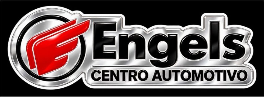 Logo Engels Centro Automotivo em acabamento metálico